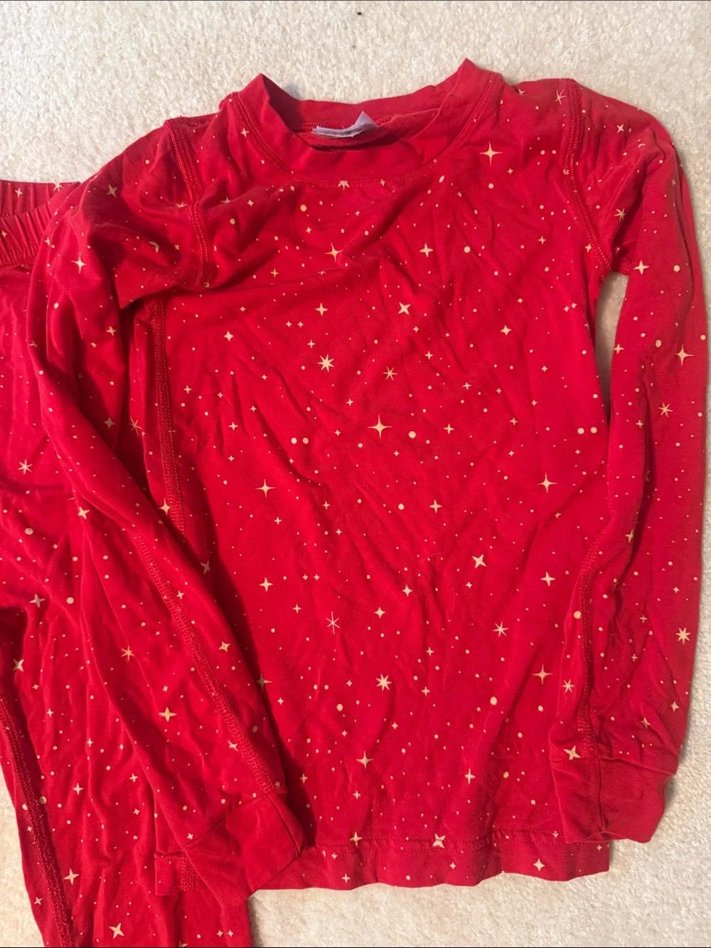 Hanna Andersson Hannasoft Kids Red Star Print Pajama Set Christmas